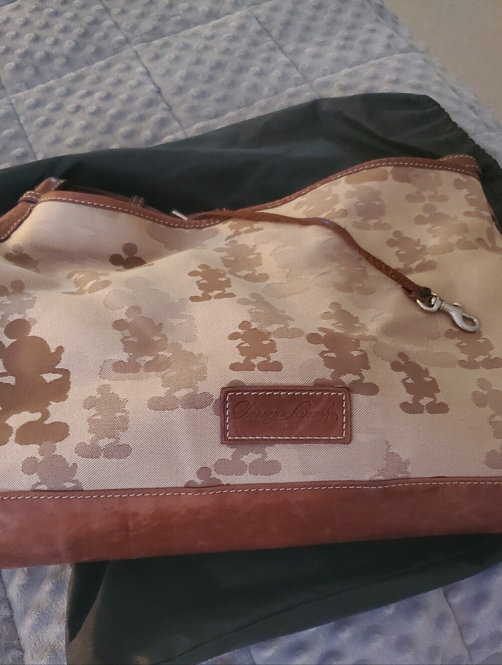 Dooney & Bourke Beige Tan Mickey Pattern Shoulder Tote